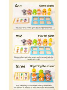 Children's Cognitive Animal Swap Game, Wooden Matching Puzzle Toy, Fun Parent-Child Gift - Multicolor - View 5