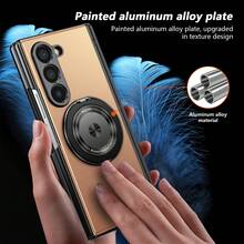 VIETAO 360度旋轉磁吸環支架手機殼，適用於 Galaxy Z Fold 8 Ultra 7 6 5 4，附螢幕保護貼與轉軸保護蓋 - 金色 - 查看 3