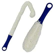 Maydahui - 2 cepillos de limpieza flexibles para botellas de vino para decantadores de vino copas vasos de cristalería 1 corto + 1 largo - Azul - Ver 1