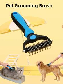 Double-Sided Detangling Brush, Pet Grooming Brush For Removing Tangles, Shedding, Brushing, Thinning And Clearing Loose Hair, Knots And Matted Fur - View 8
