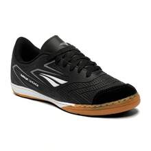 Men's Max 300 Y-1 Futsal Shoe, Stitched, Simple, Basic, Textured Microfiber Leather - 黑與白 - 查看 4