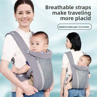 1pc Infant Carrier, Suitable For Newborn To Toddler, 7-33 Lbs (3.2-15 Kg), Ergonomic Design, Multifunctional Adjustable, Hands-Free For Mom And Dad, Easy To Wear