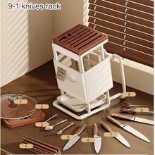 Knife Block, Knife Holder & Roll Bag - Gray - View 7