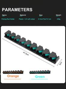 BILLINGS 钓竿架，钓竿支架，垂直壁挂式钓竿架，可容纳9根钓竿或组合竿，适用于大多数直径为3-19毫米的钓竿 - 彩色 - 查看 5