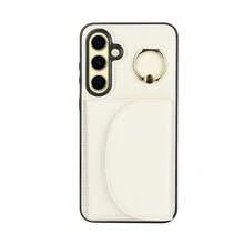 PU 人造皮革手機殼，相容 Galaxy A17 A56 A36 A26 A16 A55 A35 A15 A54 A14 A73 A53 A13 A72 A52 A71 A51 4G 5G，附環形支架，RFID 防盜錢包手機殼，相容 Galaxy S26 S25 Edge S24 S23 S22 S21 FE Plus Ultra，附支架卡槽保護殼 - 白色 - 查看 19