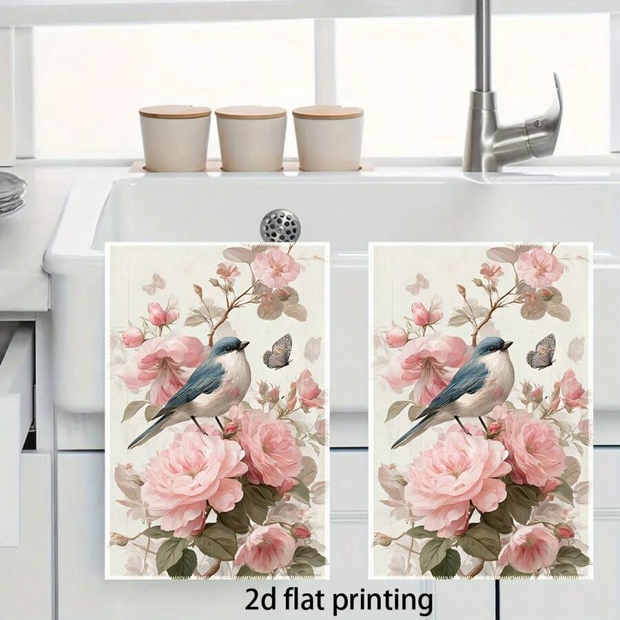 1/2/4/6/8/10/12PC Interesting Kitchen Towels And Dishcloths, Bathroom Towels, Super Absorbent Polyester,Retro Floral Designs, Featuring Elegant Floral And Bird Patterns, Decorative Gifts, Decorative Dishcloths, Quick-Drying Sponges, Soft Absorbent Dishcloths, Cleaning Supplies, Kitchenware. As Birthday Gifts, Family, Souvenir , Washable, Machine Washable, Lightweight, Breathable, Comfortable, Unique, 280gsm For Him, Her Personalized Ideal Gifts For Her, Him, Family, Boyfriend, Girlfriend, Father, Family, Mother, Lover, Daughter, Son, Grandfather, Grandmother, Friend, Classmate. Perfect Camping, Travel, Home, Daily Life, Office Decoration, Birthday, Anniversary, Valentine's Day, Thanksgiving, Christmas, Halloween, Mother's Day, Father's Day, Wedding, New Year Gifts ,Sofa,Bed,Car,Bedroom,Living Room,Office, Outdoor Camping, Practical Decorative Use - 多色9 - 查看 1