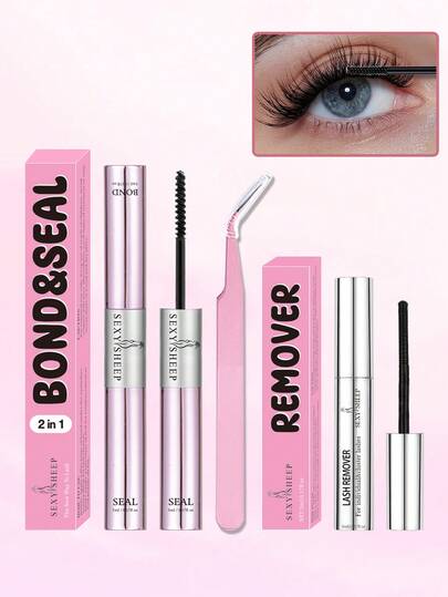 2-In-1 Eyelash Glue Set, Includes 1 Adhesive Glue, 1 Makeup Remover, 1 Makeup Tool, 1 Tweezer, 5ml Adhesive Glue And 5ml Makeup Remover. Strong Eyelash Glue, Suitable For Eyelash Extensions, 2-In-1 Eyelash Adhesive Glue, Long-Lasting And Durable, All-Day Wear. Suitable For Daytime Eyelash Extensions 2-In-1 Eyelash Adhesive Glue.