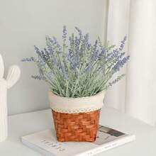 1pc Lavender Flower Bouquet, Purple Flocked Faux Lavender Flower Bouquet, Living Room Dining Table Decor Artificial Flowers, Bedroom Desktop Fresh Ornament, Full Petals 3D, Soft Flocked Texture Resembling Real Lavender, Fade-Resistant Soft Color, Natural Form Restoration, Flexible Stems Can Be Adjusted, No Watering Maintenance, Long-Lasting Fresh Appearance - Multicolor - View 10