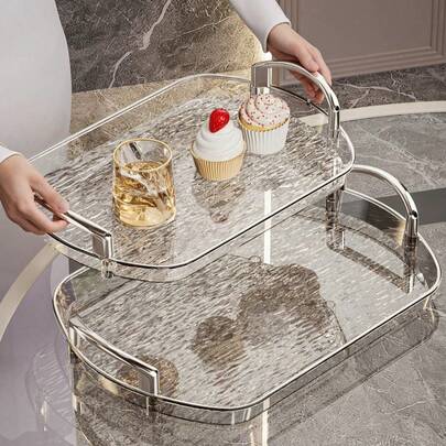 1 khay đựng thức ăn bằng nhựa PET, hình bầu dục, dùng cho nhà bếp, bàn ăn, dịp Ramadan.
