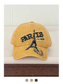 新款水洗复古可调节棒球帽，休闲做旧欧美风遮阳帽，柔软帽冠，字母刺绣，男女通用户外时尚个性街头遮阳帽 - 彩色 - 查看 10