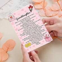 Carte pour petite-fille, exprimant l'amour et la fierté pour les occasions spéciales (Merci, Anniversaire, Mariage), design élégant, artisanat de qualité supérieure, papier de haute qualité, souvenir précieux, cadeau pour grands-parents - enveloppe blanche en lin - Voir 6