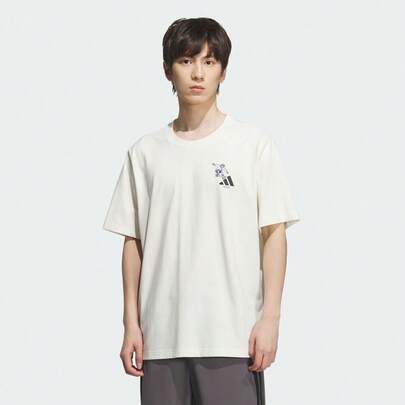 Adidas 男士 GFX SPORTS TEE3 短袖T恤，针织无领短袖 TKC2870