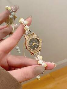 Fashionable Design Women's Quartz Watch Exquisite And Compact Suitable For Daily Matching Birthday/Graduation Gifts Leisure Party Banquets - Gold - View 4