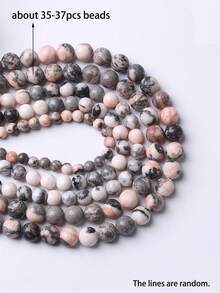 1 Strand Natural Pink Zebra Beads Round Loose Stone Beads For Jewelry Making Diy Energy Stone Healing Power Bracelet 4 6 8 10mm - Multicolor - View 8