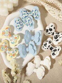 10pcs/Set Double-Layer Bow Hair Clips, Cute & Sweet Pastel Style - Mixed color - View 4