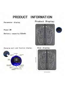 AXH EMS物理治疗脉冲足部按摩器，穴位足部按摩垫 - 彩色 - 查看 7