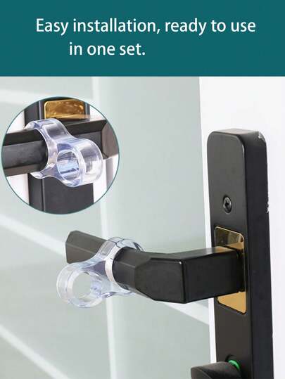 6个透明硅胶门把手缓冲垫，防撞门把手保护套，墙面保护塞，家用
