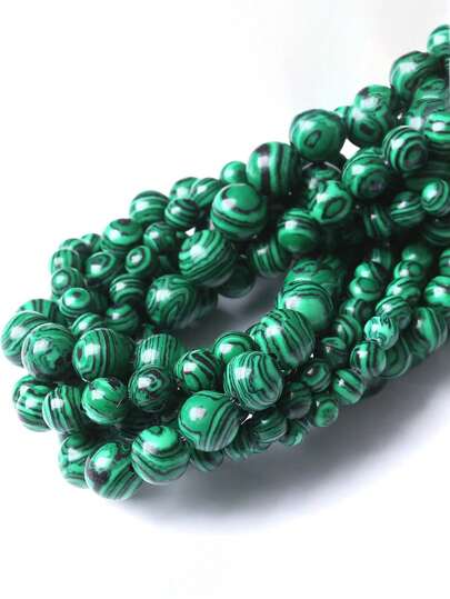 1 Strand Natural Stone Beads Green Malachite Gemstone Round Loose Beads Crystal Energy Stone Healing Power For Jewelry Making Diy Bracelet Ornaments 4 6 8 10mm
