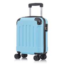 YONSLY Hard Shell Suitcase 16/20/24/28 Inches With 4 360° Wheels Sturdy Double Zipper Combination Lock Mesh Pocket Soft Rubber Handle Travel Suitcase - 淺藍 - 查看 11