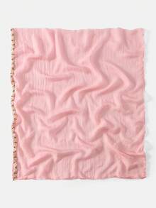 1pc Women's New Embroidered Headscarf, Soft & Comfortable Versatile Headscarf, Multi-Functional Sun Protection & Windproof Headscarf, Suitable For Casual Daily Wear - Pink Roses - View 8