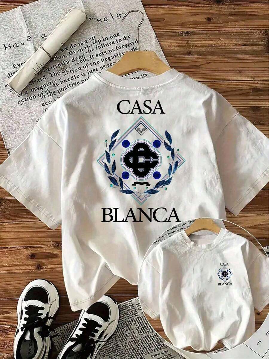 Camiseta de manga corta para mujer, con cuello redondo, estampado de gato con eslogan, casual, versátil, para uso diario. - Blanco - Ver 1