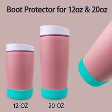 2 Packs Silicone Boot Compatible With SmoothSip Slider 12oz/20oz, Protective Sleeve Coffee Tumbler Travel Mug Cup, Anti-Slip Boot Accessories, - Turquoise - 查看 2