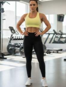 Top Fitness K2b Original Cropped Racerback Sport Fitness - Yellow - View 5