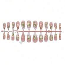 Agate And Pearl Combination Nail Art, Vintage And Elegant, 24 Pieces. - 1 - 查看 5