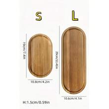 Oval Wooden Serving Tray, Food Party Decor, Small Bowl, Long Platter, Wooden Plate, Home Decor, Cheese Board, Cake & Dessert Plate, Appetizer Dish - Brown - View 11