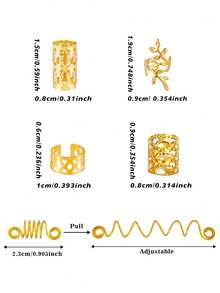 45 chiếc dây buộc tóc có thể điều chỉnh độ co giãn - Kẹp tóc hợp kim linh hoạt, có thể điều chỉnh (hình bông lúa mì), thích hợp cho cả nam và nữ để tết tóc. - Vàng - Xem 7