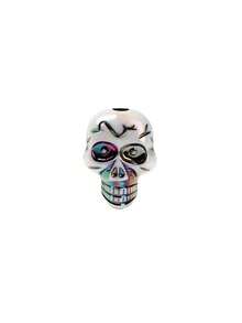Vintage-Style Skull Acrylic Beads With Straight Holes - Halloween & Easter Themed, Colorful Eye Designs For DIY Jewelry Making, Bracelets, Necklaces & Handmade Gifts, Festive Crafting Beads | Halloween Accessories | Vibrant Bead Colors, Halloween Decorations - View 9