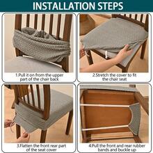 Funda de cojín antideslizante para silla, suave con diseño a rayas y cuadros, funda elástica para silla de comedor para oficina y hogar - Multicolor - Ver 9