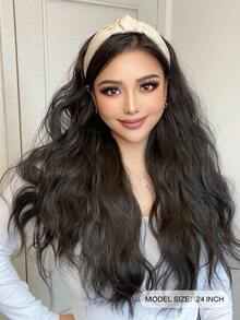 24-Inch Long Curly Wig, Removable Headband Wig, Synthetic Fiber Wig, Natural Big Loose Waves, Half Wig - Multicolor - View 3