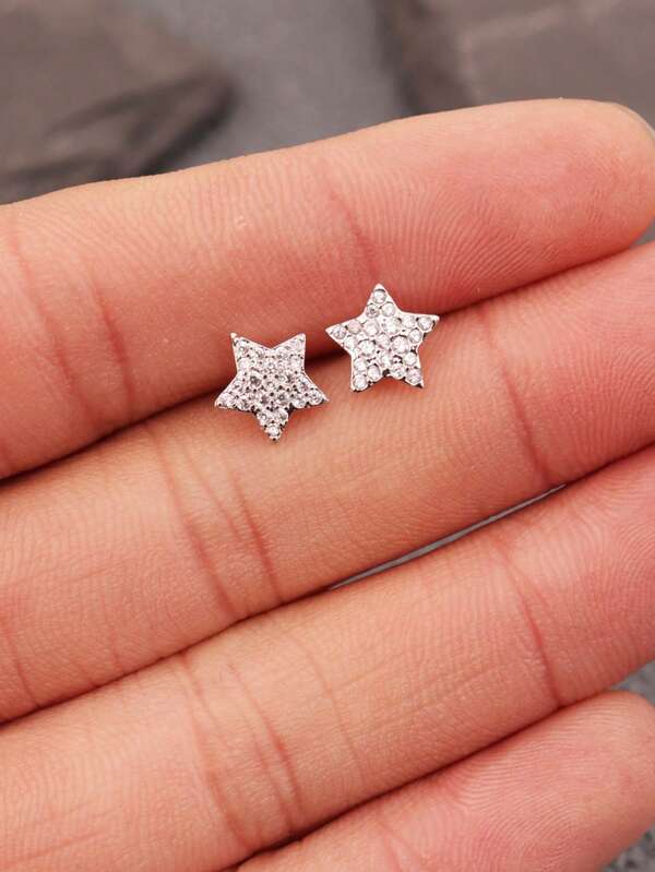 2件套男女通用五角星耳钉，时尚配饰