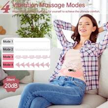Heating Pad Period Cramps, Portable Cordless Fast Heated Pad, Belly Wrap Belt With 3 Heat Levels & 4 Massage Modes, Menstrual Back Belly Pain Relief Warm Gifts Women Girls (Pink) - 粉色 - 查看 4