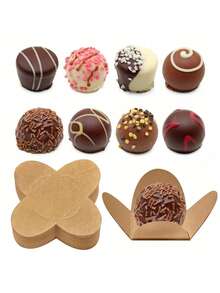 50个情人节巧克力盒包装，巧克力杯垫，巧克力包装托盘，可折叠花形糖果甜点架，新年糖果，适用于婚礼、生日、派对用品、下午茶礼品、情人节/新年/圣诞节糖果盒，彩色邮箱糖果盒，邮箱包装，糖果盒，创意邮箱收纳盒，卡通糖果盒，礼品包装盒 - 查看 9