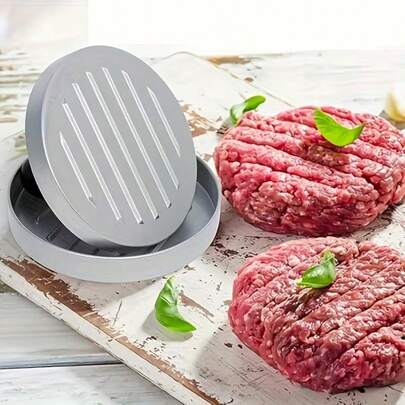 قالب غير لاصق لتشكيل برغر اللحم، قالب معدني لتشكيل شرائح برغر اللحم مناسب للحم البقر والجبن والبرغر النباتي، مثالي للشوي والطهي