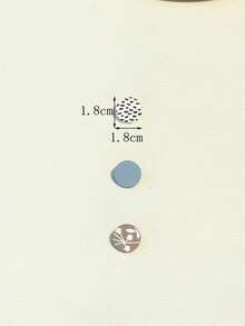 3 Pairs Polka Dot & Leaf Print Acrylic Earrings, Cute Round Earrings With Ceramic Texture For Girls - Multicolor - View 7