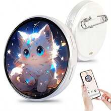 2026 New Electronic Badge With Display, Dynamic Touch ,High Frame Rate, 600mAh Battery Life, 6.0 Bluetooth, USB Magnetic Charging, Anime Brooch & Digital Badge Compatible With Anime Fans To Wear On Occasions, Cosplay And Concerts - 白色 - 查看 9