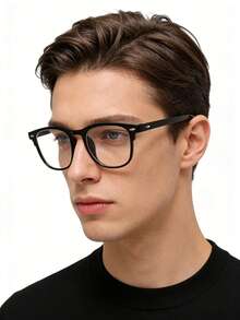 男女通用方形时尚眼镜，铆钉透明眼镜配件，女士眼镜装饰 - 彩色 - 查看 1