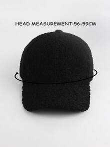 1 件女士秋冬毛绒纹理棒球帽，可调节假日风格户外休闲运动帽，适合骑自行车、观光、旅行、街头、派对 - 顆粒絨 - 查看 3