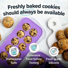 Silicone Cookie Dough Freezer Tray - Freezing And Storing Cookies, Chocolates, Bites, Peanut Butter Cups And More - Lavender With Sprinkles - 2-Pack - Default - 查看 4