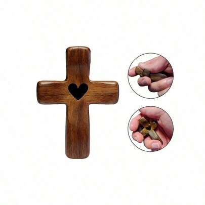 5pcs/Set Thumb Cross, Hand-Held Amulet, Heart Cross, Cross Decor, Stress Relief & Inspirational Gift, Prayer Decor/Holiday & Party Supplies