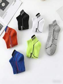 1 Par de Meias Esportivas Respiráveis e Absorventes de Suor Criativas para Homens, Adequadas para Primavera/Verão, Meias Casuais de Tornozelo - Multicolorido - Visão 3