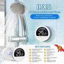 Waterproof Self-Discipline Timer With Suction Cup, Lanyard & Desktop Stand | Water Drop Countdown Display | Multi-Scene Reminder For Bathroom, Bedroom, Kitchen & Workout - White - View 3