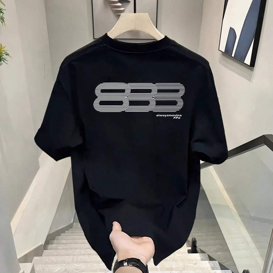 Nueva camiseta popular de manga corta para hombre, de algodón puro de alta calidad, estilo urbano americano de verano, moderna y elegante, holgada y casual para jóvenes.
