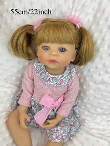 55CM Reborn Baby Boy Doll Toy Soft Full Vinyl Body For Girl Lifelike Vinyl Newborn Bebe Child Dress Up Gift - muñeca de vinilo suave - Ver 2