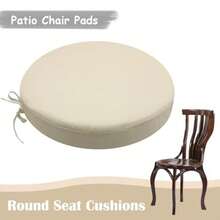 SK Studio - Juego de 2 cojines redondos para sillas de exteriores para muebles de patio impermeables con lazos ajustables para sofá sofá jardín color azul marino 16 x 16 x 2 pulgadas - Azul marino - Ver 4