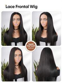 jessie's wig 预剪裁 4x4 蕾丝波浪层次剪裁无胶假发，带刘海，真人发，即戴即走，180% 密度，100% 真人发 - SNatural - 查看 6