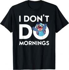 LILOS & STITCHS - Don't Do Mornings T-Shirt Graphic Tee,Funny T Shirts,Gym T Shirt,Summer Tops,Black Tops,Tops For Going Out,Girls Clothes,Boys Tshirt,Tops For Women,Mens Tshirts,Summer Holiday Outfits,Girls Holiday - Black - View 8